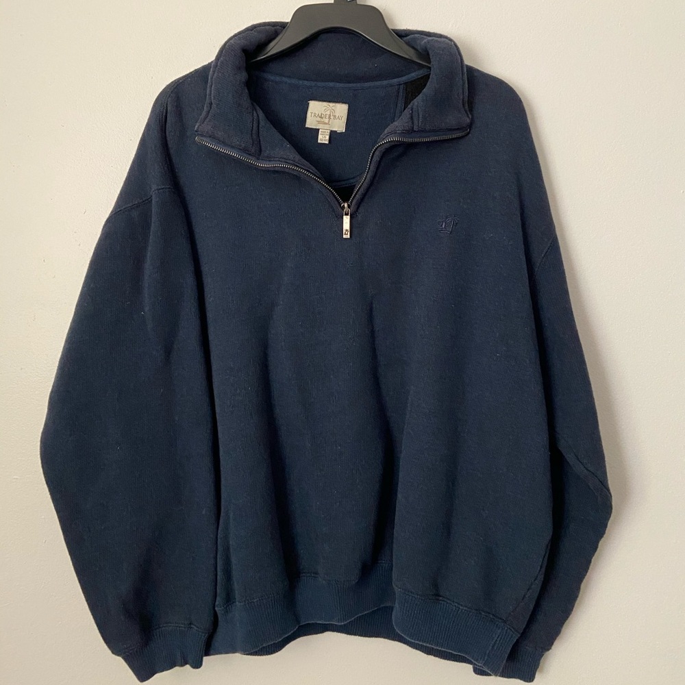 Navy zip up sweater